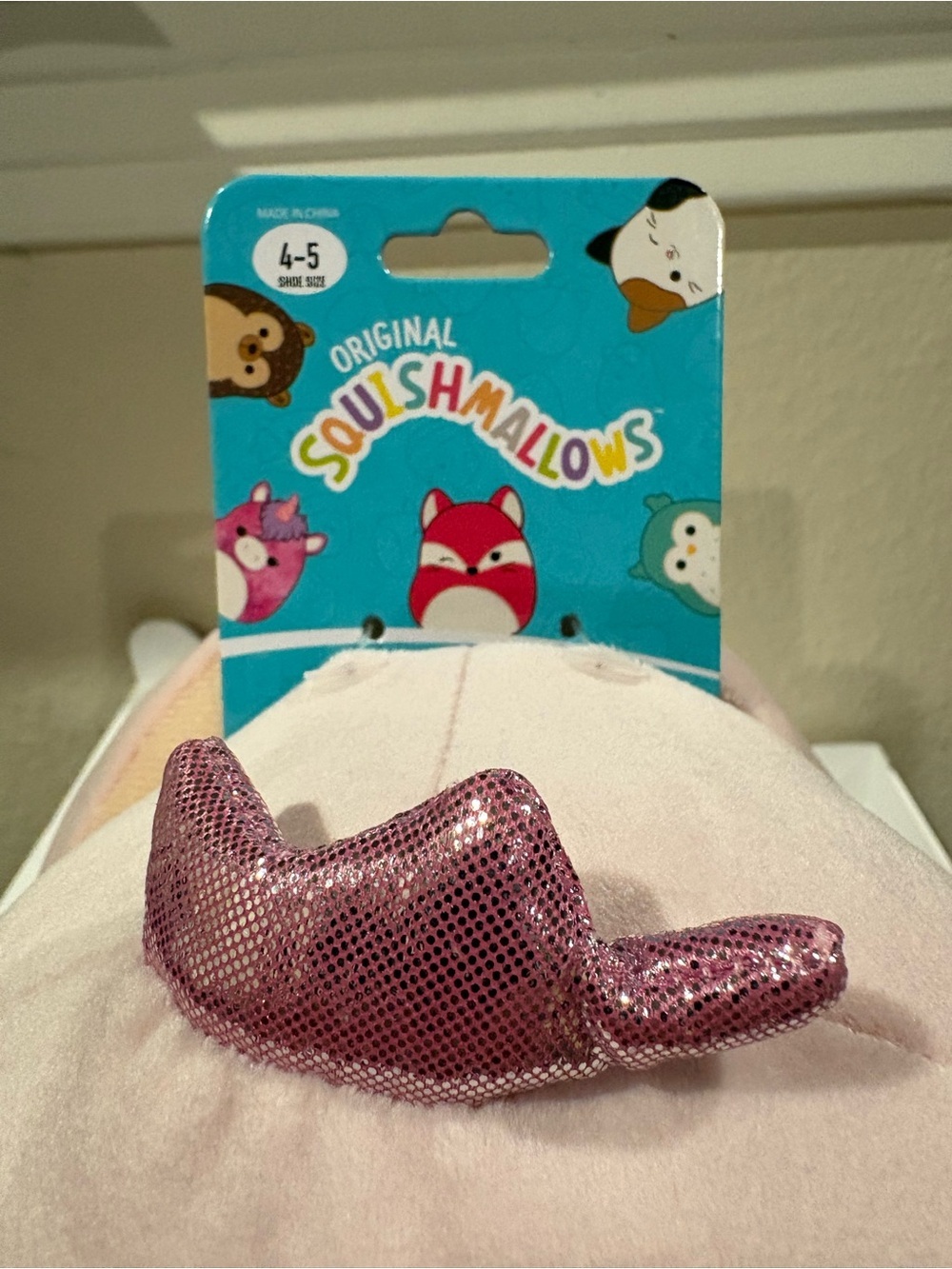 Squishmallow Plush Slippers Alyssa the Swan Kids Youth Size 6 / 7 Fast Shipping - Picture 5 of 10